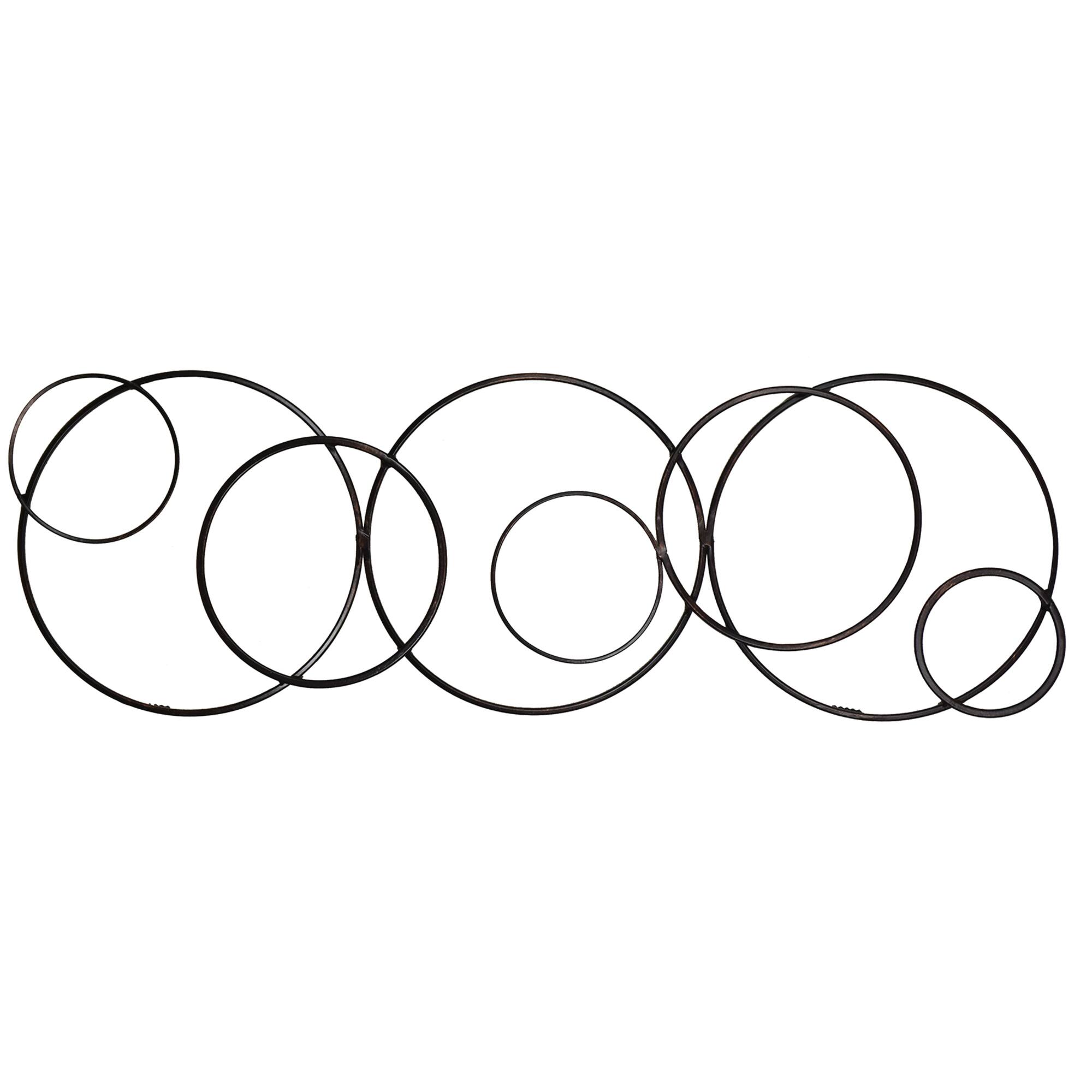 Fetco Ruth Black Abstract Circle Chain Metal Wall Art